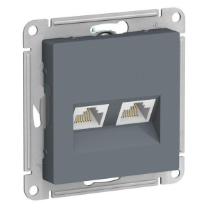 ATLASDESIGN РОЗЕТКА двойная компьютерная RJ45+RJ45 кат. 5e, механизм, ГРИФЕЛЬ ATN000785
