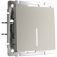 W1210104/ Выключатель одноклавишный с подсветкой (дымчатый)