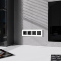 W0042961/ Рамка на 4 поста Slab (белый софт)
