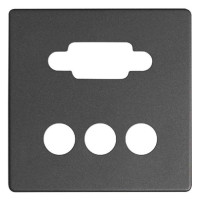 Накладка на розетку VGA+3RCA Simon SIMON 82, скрытый монтаж, графит, 8200092-038