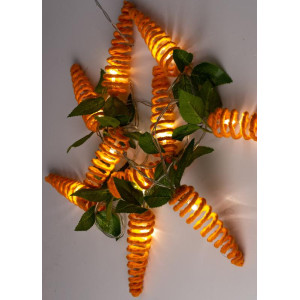Гирлянда светодиодная Морковки спирали 12х4см 10LED 1.8м +0.3м тепл. бел. КОСМОС KOC_GIR-B101