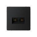 ARTGALLERY РОЗЕТКА двойная компьютерная RJ45+RJ45, кат.6А, механизм, КАРБОН GAL001088