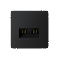ARTGALLERY РОЗЕТКА двойная компьютерная RJ45+RJ45, кат.6А, механизм, КАРБОН GAL001088