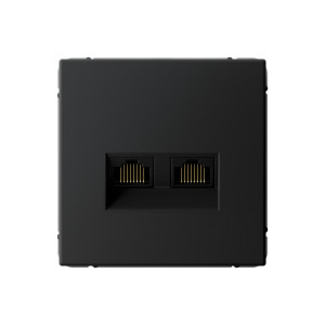 ARTGALLERY РОЗЕТКА двойная компьютерная RJ45+RJ45, кат.6А, механизм, КАРБОН GAL001088