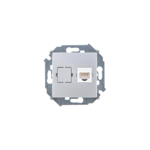 Розетка компьютерная RJ45 Simon SIMON 15, скрытый монтаж, алюминий, 1591598-033