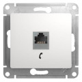 GLOSSA РОЗЕТКА телефонная RJ11, механизм, БЕЛЫЙ GSL000181T