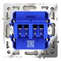 Розетка акустическая встраиваемая VOLTUM S70 4-местная, (шелк)