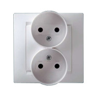 Розетка 2-м СП Simon15 16А IP20 250В без заземл. винт. клеммы бел. Simon 1590457-030