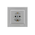 Розетка 1-м СП Karea 16А IP20 с/з сереб. Makel 56065028