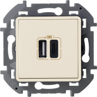Устройство зарядное Inspiria с 2-мя USB разьемами A и C 240В  5В 3000мА сл. кость Leg 673761