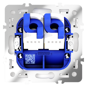 Розетка компьютерная встраиваемая VOLTUM S70 двойная RJ45+RJ45 кат.6, (белый глянцевый)