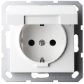 Jasmart G Белый глянцевый Розетка с/з со шторками с крышкой 16A 250V~