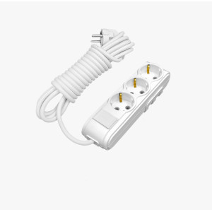 Arvia Electric, MOTTO, Удлинитель 3 гнезда с защитой от детей сз 2м. белый