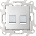Simon 24 Алюминий Розетка для передачи данных 2xRJ45 Cat.5e UTP