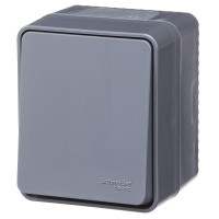 ATLASDESIGN PROFI IP54 О/У 1-клавишный ВЫКЛЮЧАТЕЛЬ КНОПОЧНЫЙ, сх.1, 10А, АНТРАЦИТ ATN544015