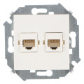 Розетка компьютерная 2xRJ45 Simon SIMON 15, скрытый монтаж, слоновая кость, 1591593-031