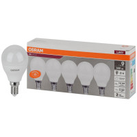 Лампа светодиодная LED Value LVCLP60 7SW/840 шар матовая E14 230В 2х5 RU (уп.5шт) OSRAM 4058075578135