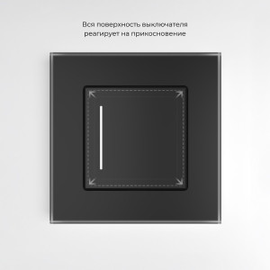 W4512008/ Сенсорный выключатель одноклавишный с подсветкой (черный)