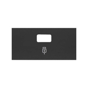 Simon 100 Черный матовый Накладка зарядного устройства USB SmartCharge