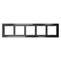 Рамка стеклянная VOLTUM S70 на 5 постов, (титан, стекло)