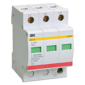 Ограничитель перенапряжения ОПС1-B 3P KARAT IEK MOP20-3-B