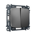 MO653030 Комплект механизма 2-клавишного перекрестного выключателя 10A-250V OMEGA Антрацит серый QUANT OP6530, VM125 AMBRELLA VOLT