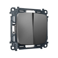 MO653030 Комплект механизма 2-клавишного перекрестного выключателя 10A-250V OMEGA Антрацит серый QUANT OP6530, VM125 AMBRELLA VOLT