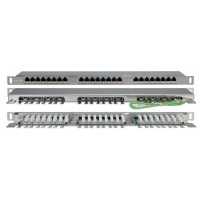 Патч-панель 19дюйм 0.5U кат.5E 24 порта RJ45 Dual IDC PPHD-19-24-8P8C-C5E-SH-110D высок. плотности Hyperline 244077