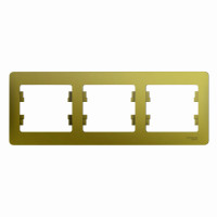 Рамка 3 поста Schneider Electric GLOSSA, горизонтальная, фисташковый, GSL001003