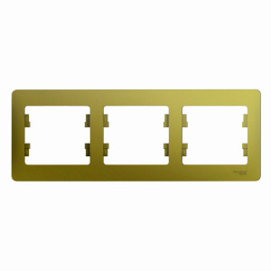 Рамка 3 поста Schneider Electric GLOSSA, горизонтальная, фисташковый, GSL001003