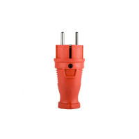 Вилка прямая каучук 2P+PE 250V 16А IP44 оранжевая DYNEL