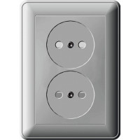 Розетка двойная Schneider Electric W59, скрытый монтаж, со шторками, черный бархат, RS16-254-68