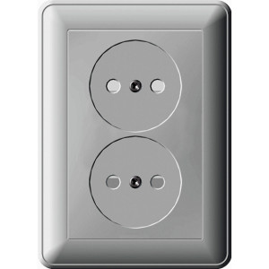 Розетка двойная Schneider Electric W59, скрытый монтаж, со шторками, черный бархат, RS16-254-68