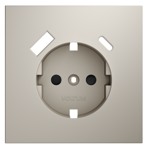 Накладка для розетки с заземлением и защитными шторками, с USB A+C, S70 (кашемир)