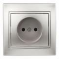 Розетка  Plano 1-201-03 16А IP20 250В 2P алюм. Intro Б0030054