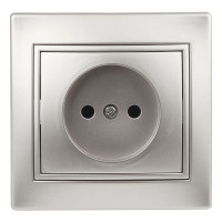 Розетка  Plano 1-201-03 16А IP20 250В 2P алюм. Intro Б0030054