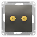 ATLASDESIGN АУДИОРОЗЕТКА двойная, СТАЛЬ ATN000987