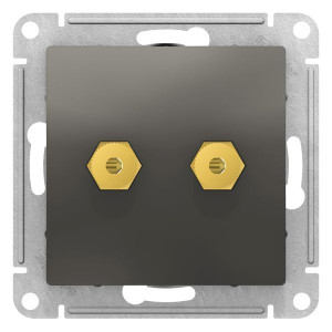 ATLASDESIGN АУДИОРОЗЕТКА двойная, СТАЛЬ ATN000987