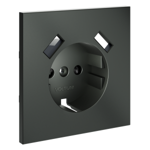 Накладка для розетки с заземлением и защитными шторками, с USB AA, S70 титан