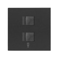 Simon 100 Черный матовый Накладка розетки 2xRJ45
