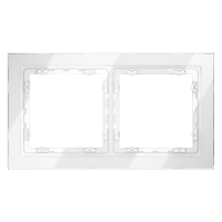 Рамка стеклянная VOLTUM S70 на 2 поста, (белый, стекло)