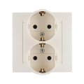 Розетка 2-м СП Simon15 16А IP20 250В с заземл. винт. клеммы сл. кость Simon 1590459-031