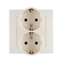 Розетка 2-м СП Simon15 16А IP20 250В с заземл. винт. клеммы сл. кость Simon 1590459-031