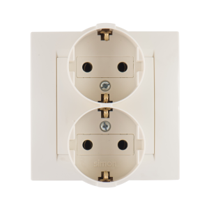 Розетка 2-м СП Simon15 16А IP20 250В с заземл. винт. клеммы сл. кость Simon 1590459-031