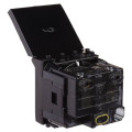 Розетка 1-м 2мод. Avanti Черный квадрат 16А IP44 2P+E защ. шторки с крышкой черн. DKC 4402012