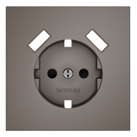 Накладка для розетки с заземлением и защитными шторками, с USB AA, S70 капучино