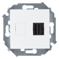 Розетка HDMI Simon SIMON 15, скрытый монтаж, белый, 1591407-030