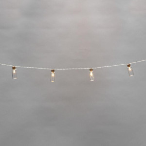 Гирлянда светодиодная Баночки 1.5м 10LED тепл. бел. 0.1Вт IP20 провод ПВХ прозр. элементы питания 2хAA (не в компл.) Neon-Night 303-096