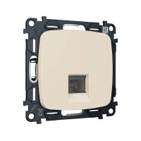 MO332005 Комплект механизма компьютерной розетки RJ-45 экранированной с автоматической защитной шторкой OMEGA Бежевый матовый QUANT OP3320, VM185 AMBRELLA VOLT