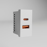 W1272701 Модульная розетка USB тип AC 4522,5 белый